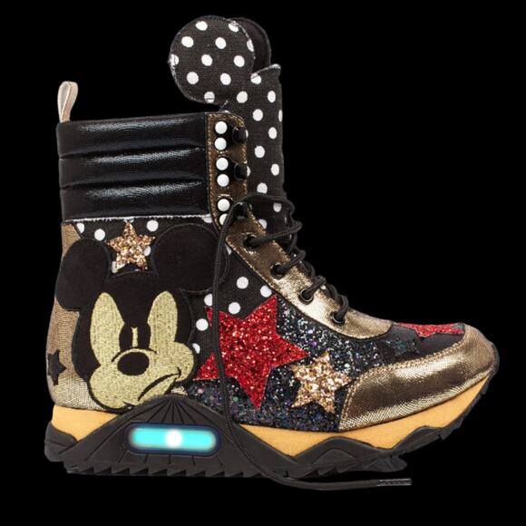 Rare Irregular Choice Disney Gosh Mickey Mouse Light Up Sneakers 7.5 w/ box VGUC - Picture 3 of 16